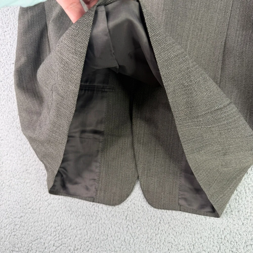 Canali Suit Men 56 XL Brown Wool 3-Button Pleated Cuffed Made in Italy Birdseye